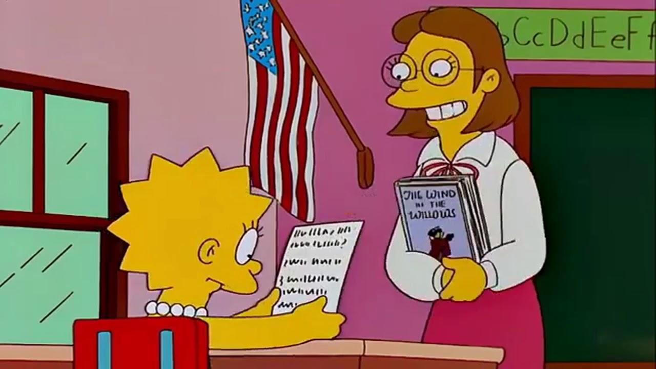 Liza triste por reprovar, mientras su profesora le sonríe.