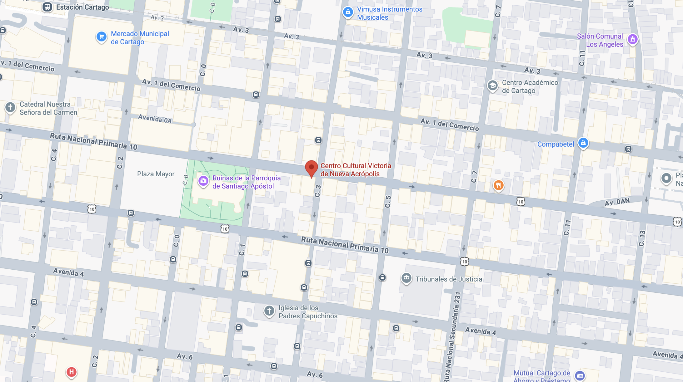 Ubucación en google maps del Centro Cultural Victoria de Nueva Acrópolis