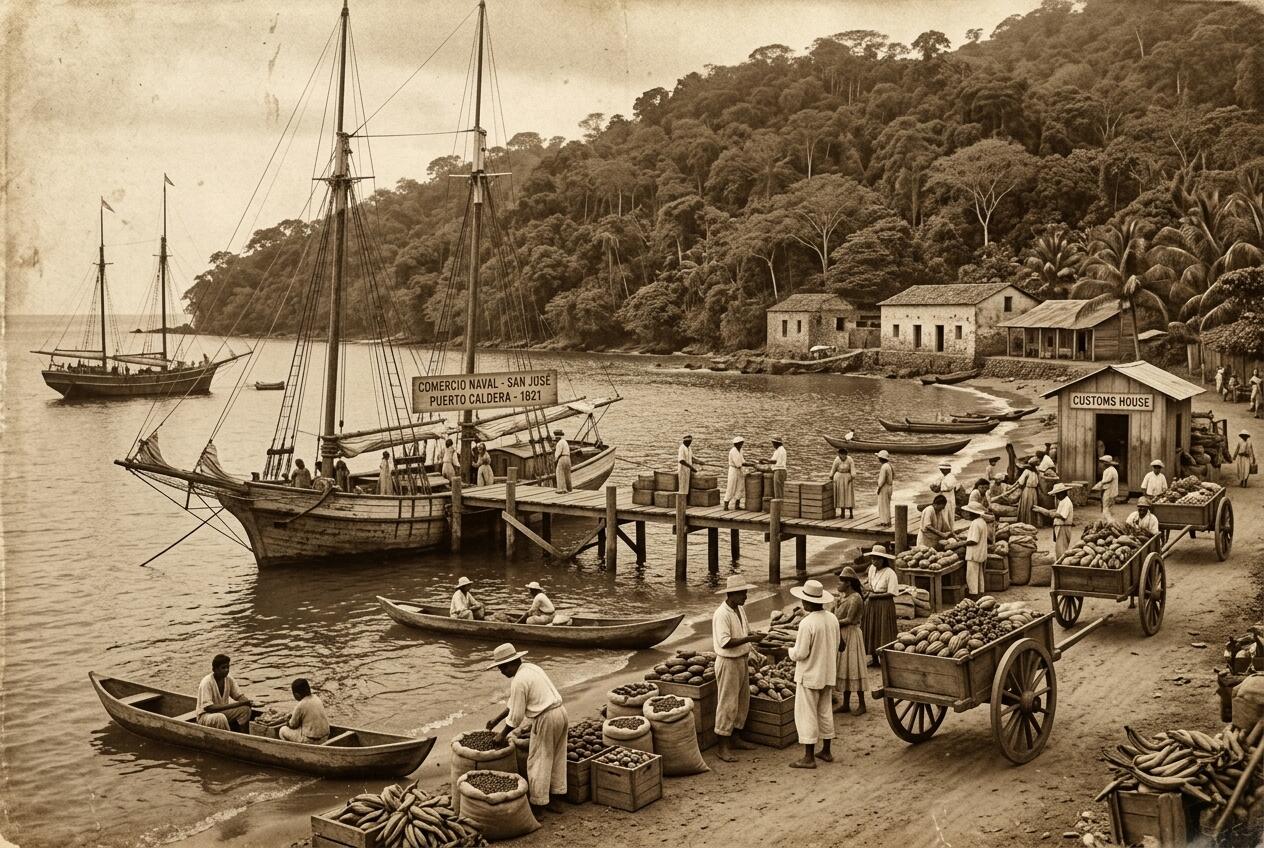 Imegen antigua del comercio en Costa Rica