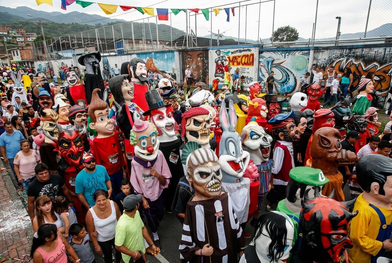 Pasacalle de Mascarada en Costa Rica, una fiesta tradicional del 31 de Octubre
