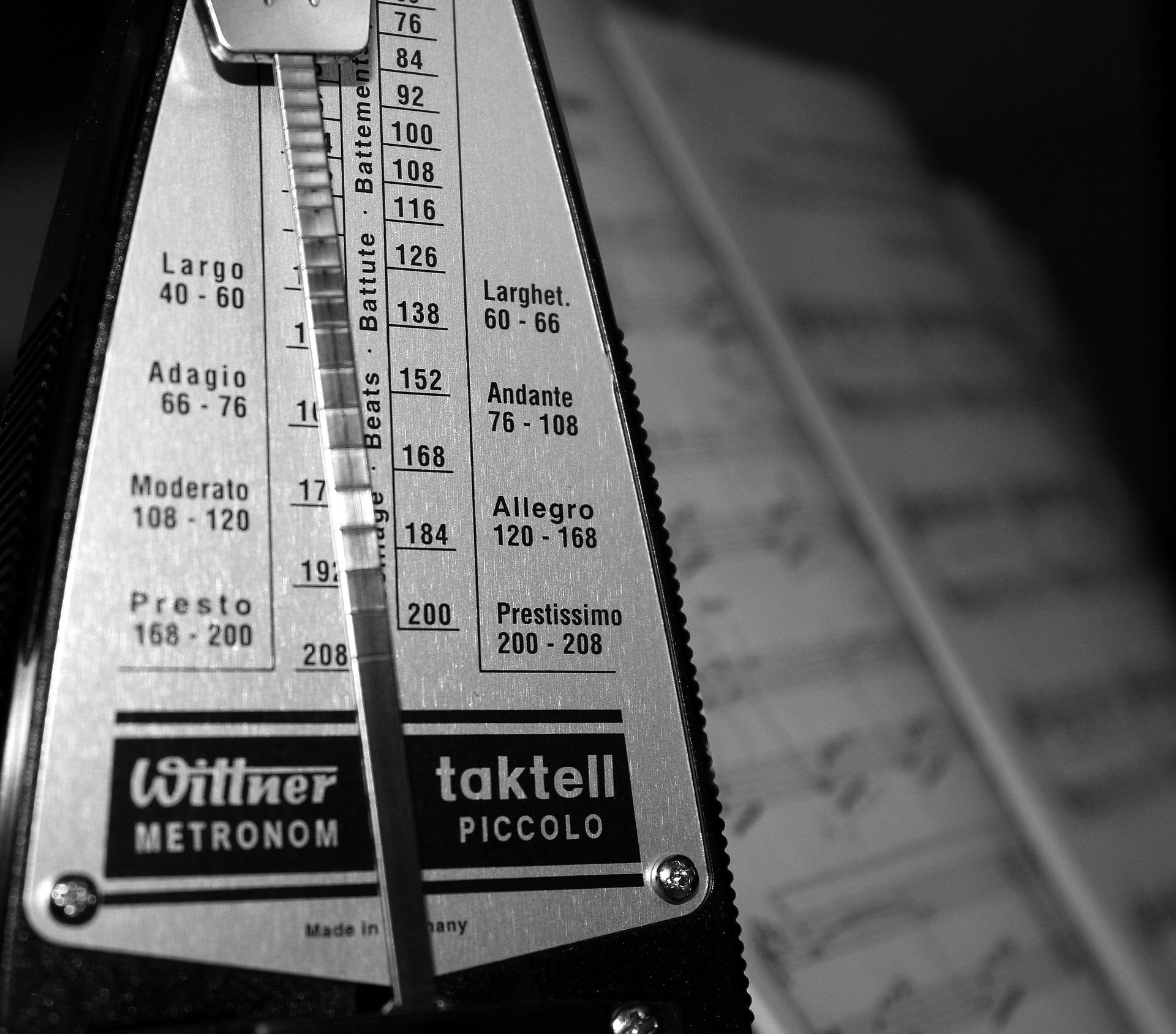 Ohne Metronom kann man schon mal den Rhythmus vergeigen
