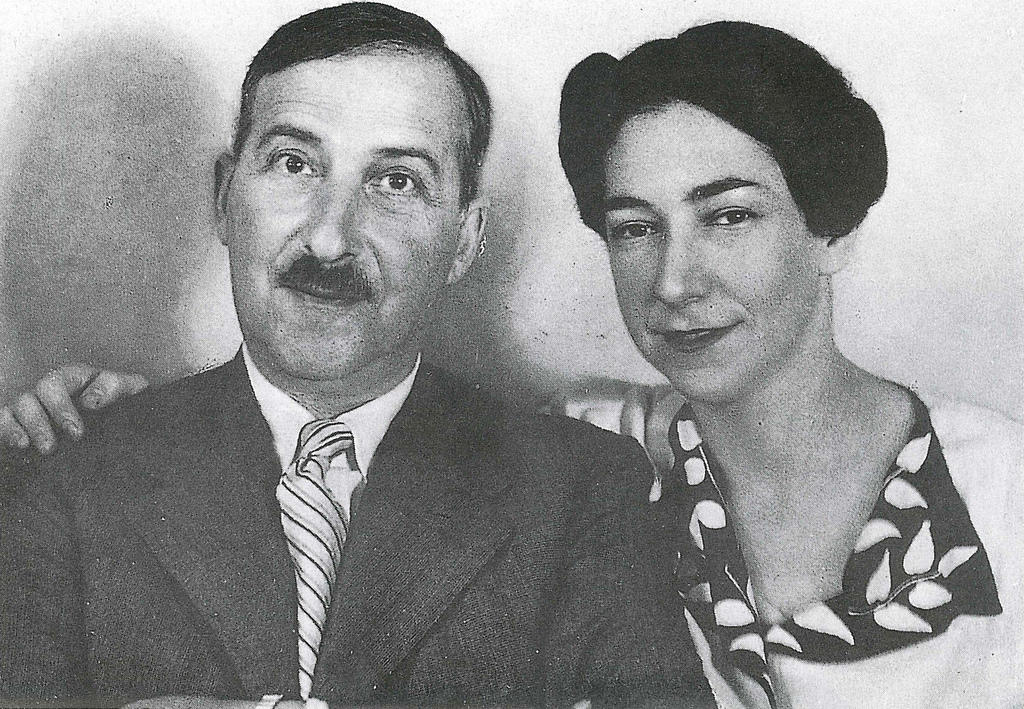 Schwarz weiß Foto von Lotte und Stefan Zweig.