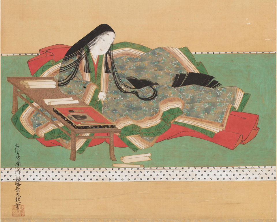 Die Autorin Murasaki Shikibu, nach Tosa Mitsuoki
