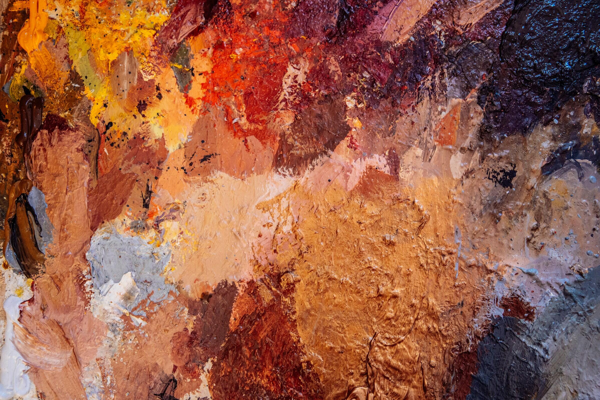 Ölfarben auf einer Palette.