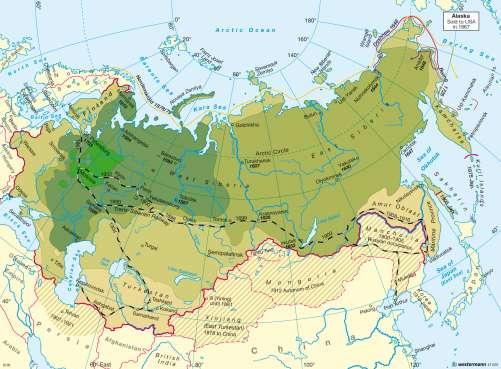 Karte vom Russischen Reich zum Höhepunkt
