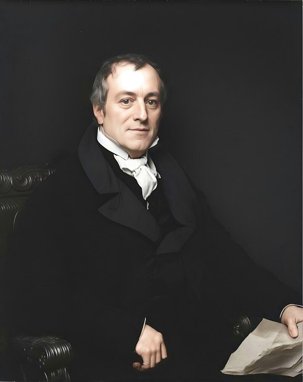 Ein coloriertes Portrait von David Ricardo.