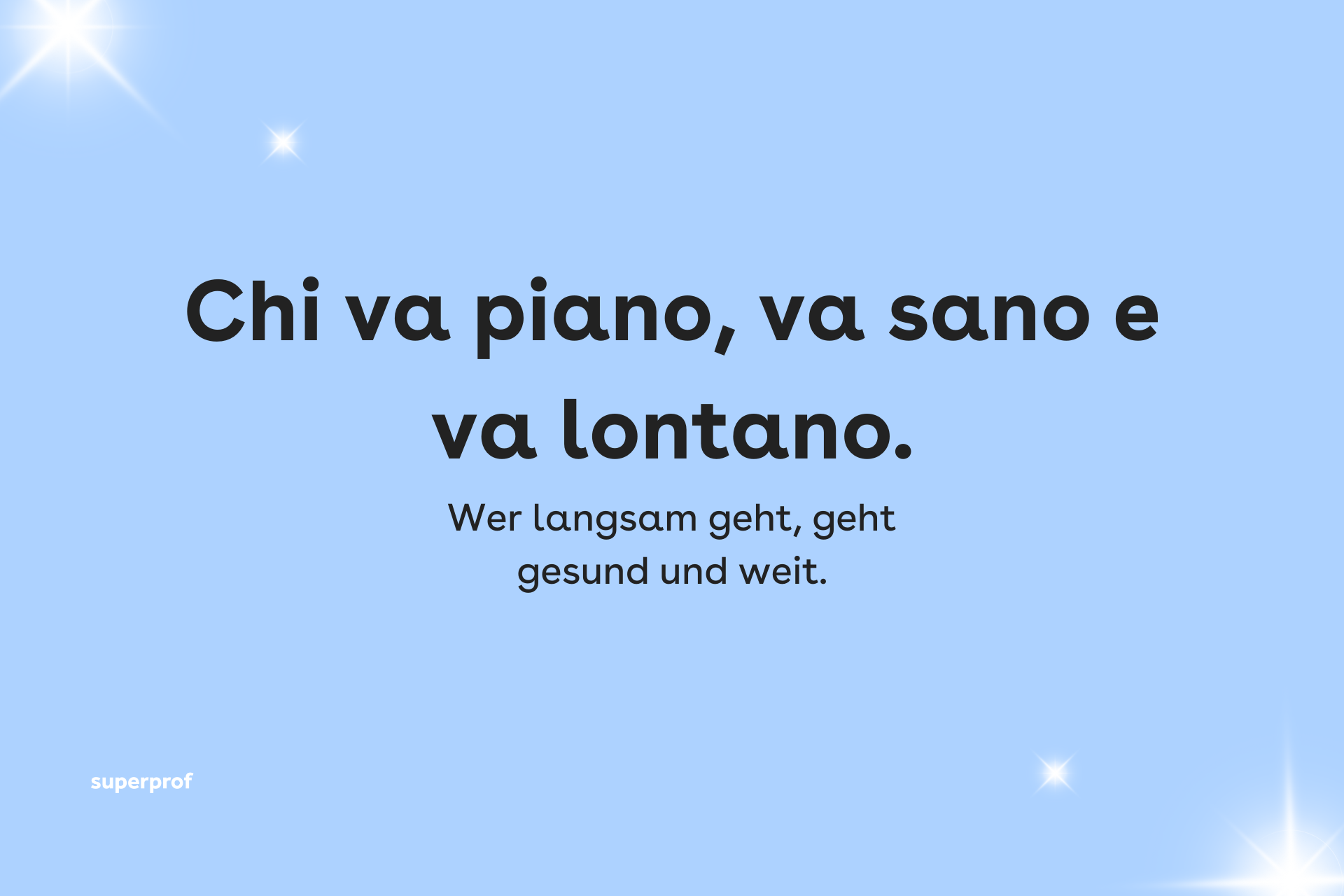 Wer langsam geht, geht gesund und weit.