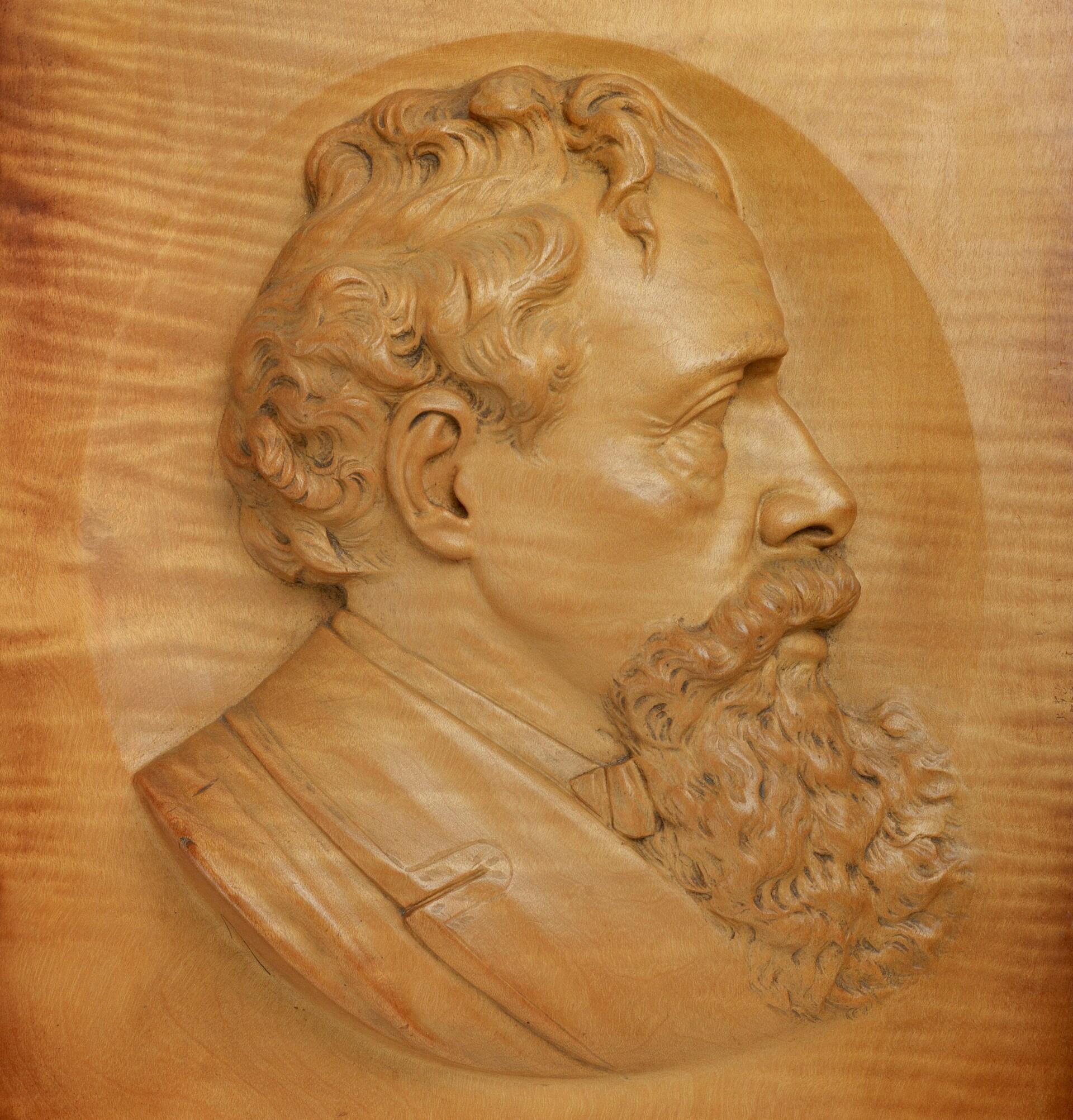Holzkunstwerk von Charles Dickens