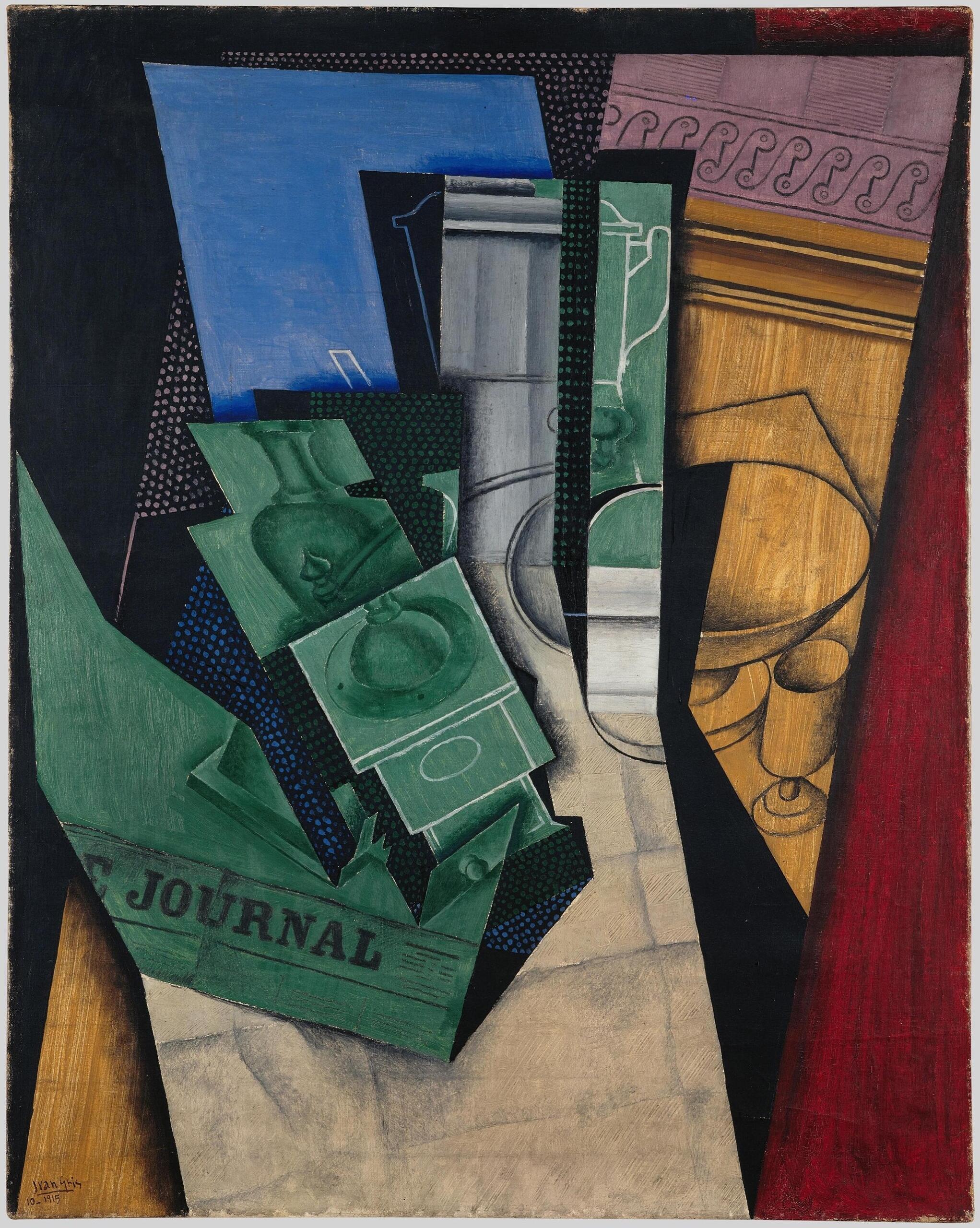 Der Frühstückstisch von Juan Gris, 1915, ein buntes und klar strukturiertes Werk aus dem Kubismus.