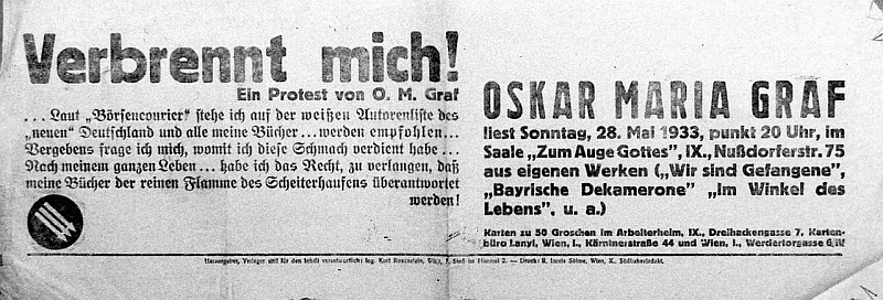 Ein Zeitungsausschnitt mit der Überschrift "Verbrennt mich!"