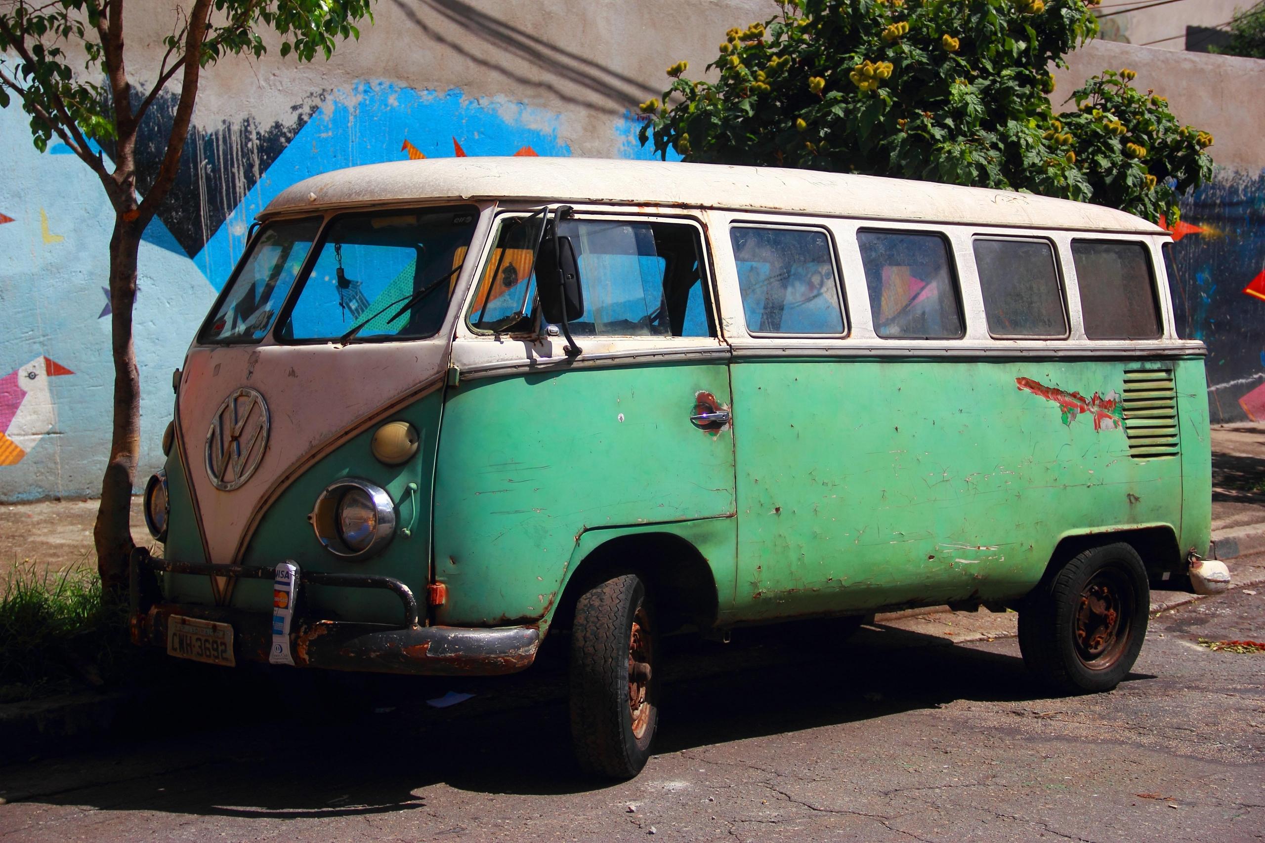 Janice Joplin und der VW-Bus - zwei Lieblinge der Hippies.