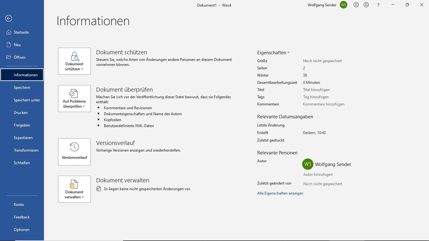 Screenshot Datei Eigenschaften Microsoft Word - Brauchst du Word Tipps?