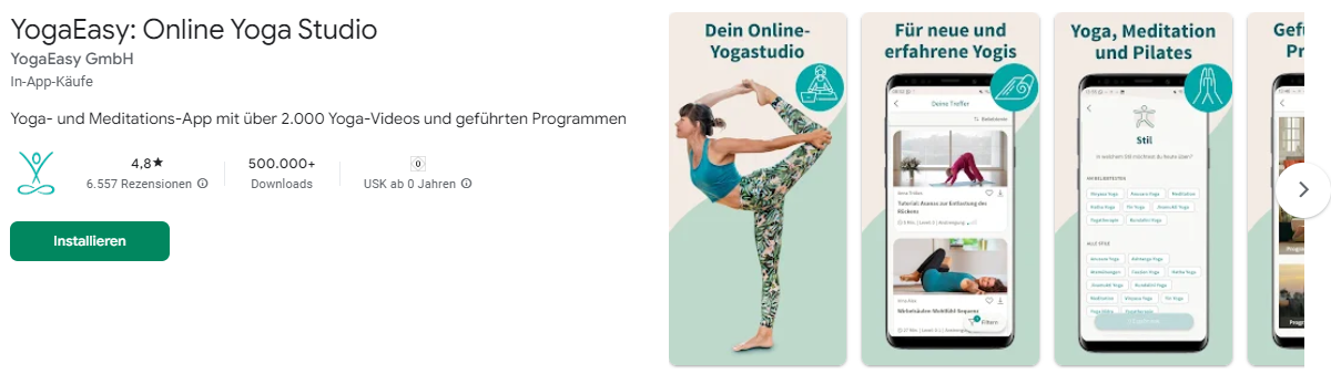YogaEasy App im Google Play Store