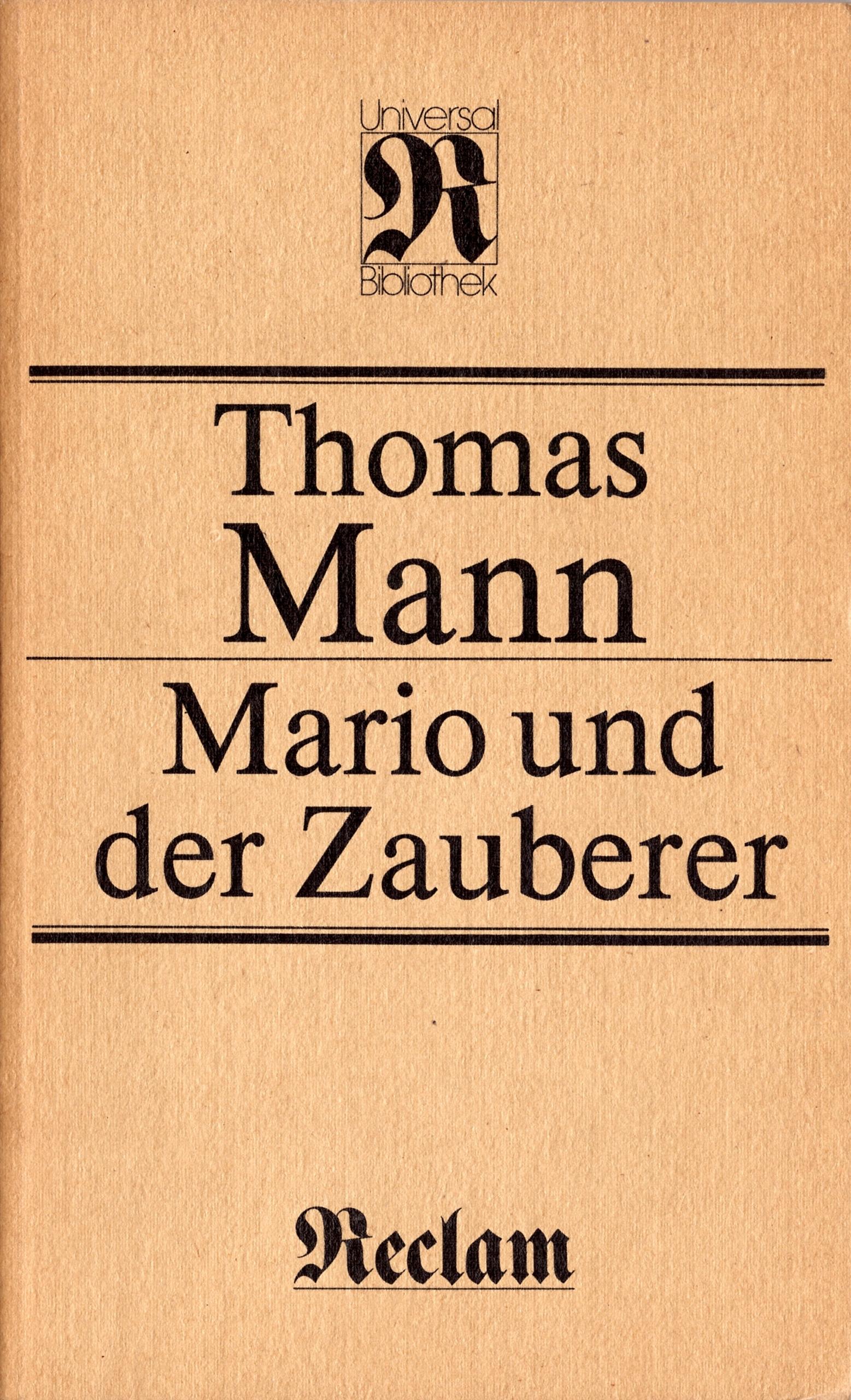 Original Cover von Thomas Manns Mario und der Zauberer