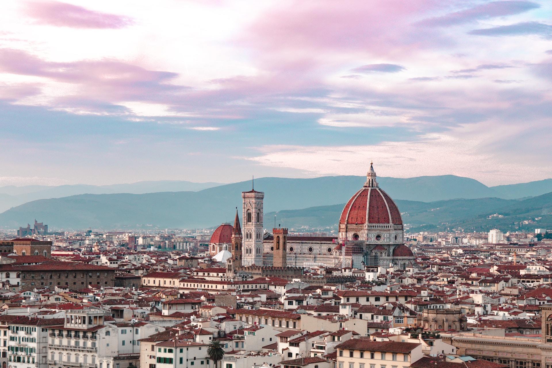 Florenz von oben mit Gebäuden.
