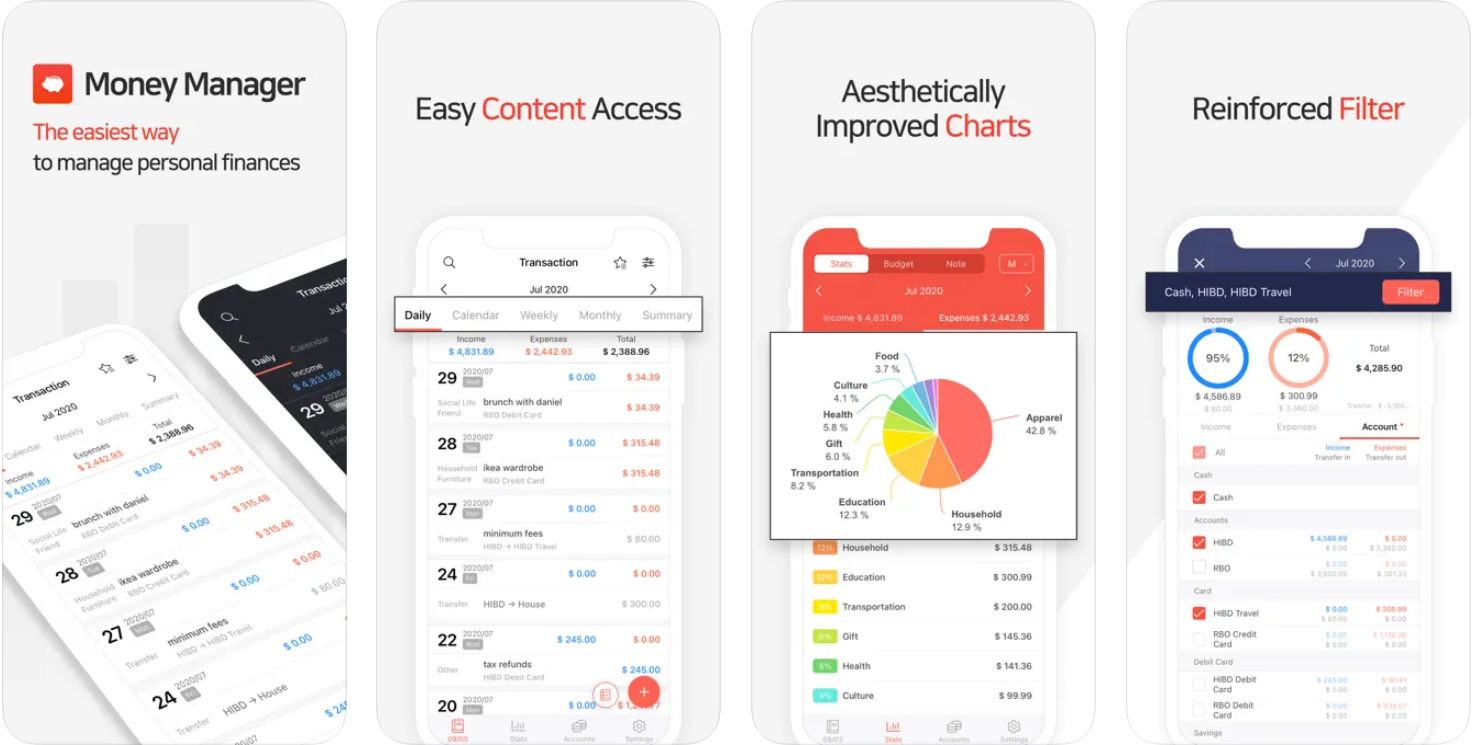 Money Manager App Screenshot aus dem App Store