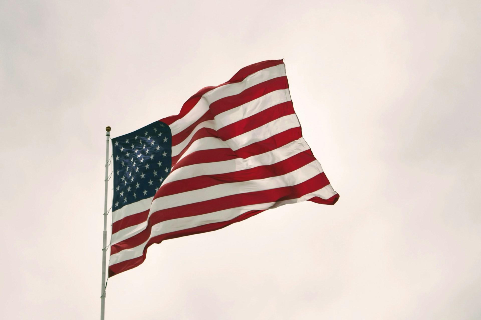 Flagge der USA im Wind.