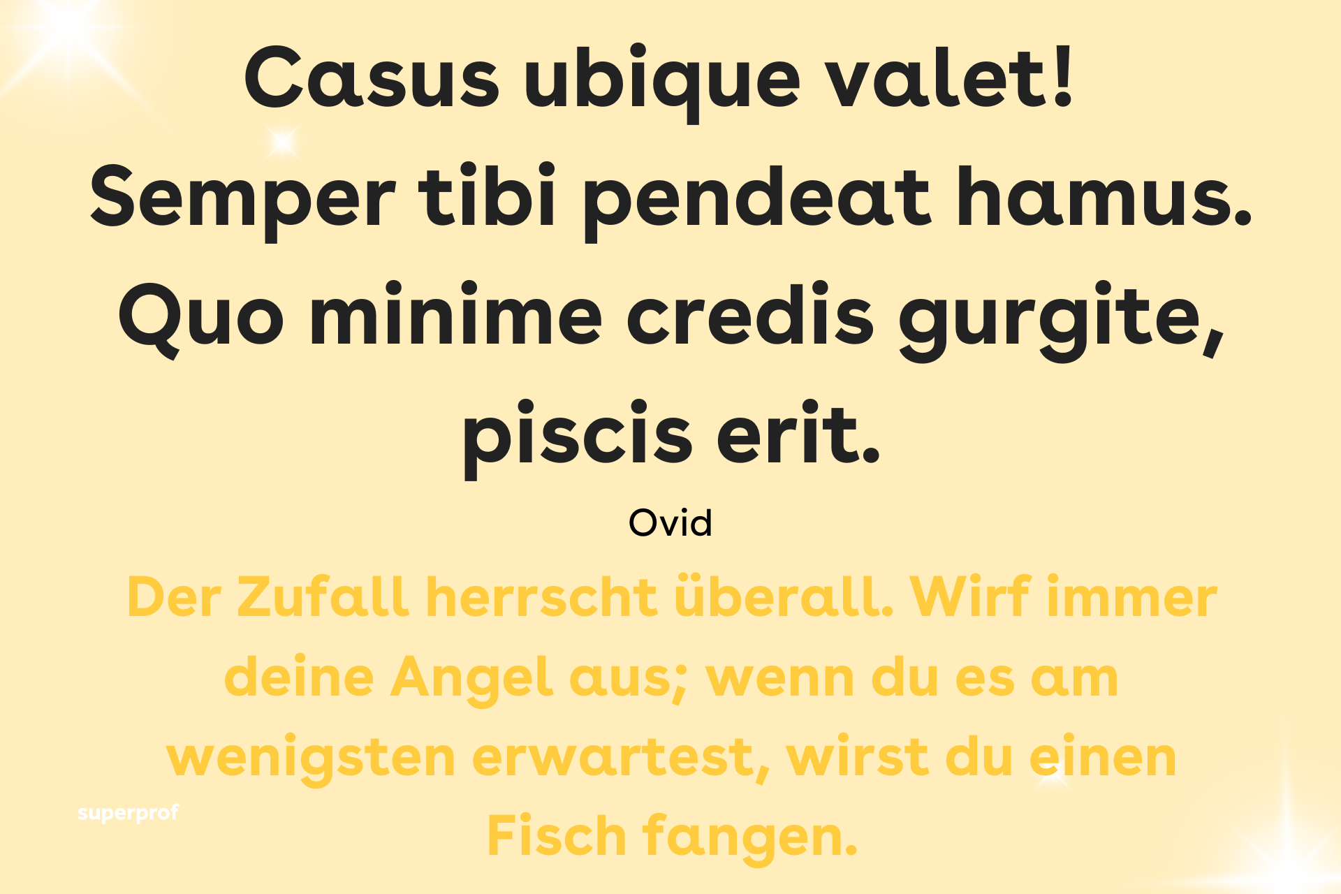Der Zufall herrscht überall.