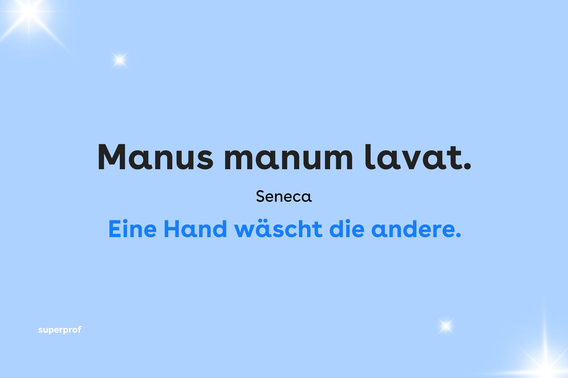 Eine Hand wäscht die andere.