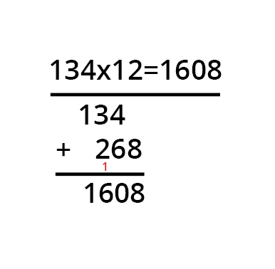 Beispielbild schriftlicher Multiplikation