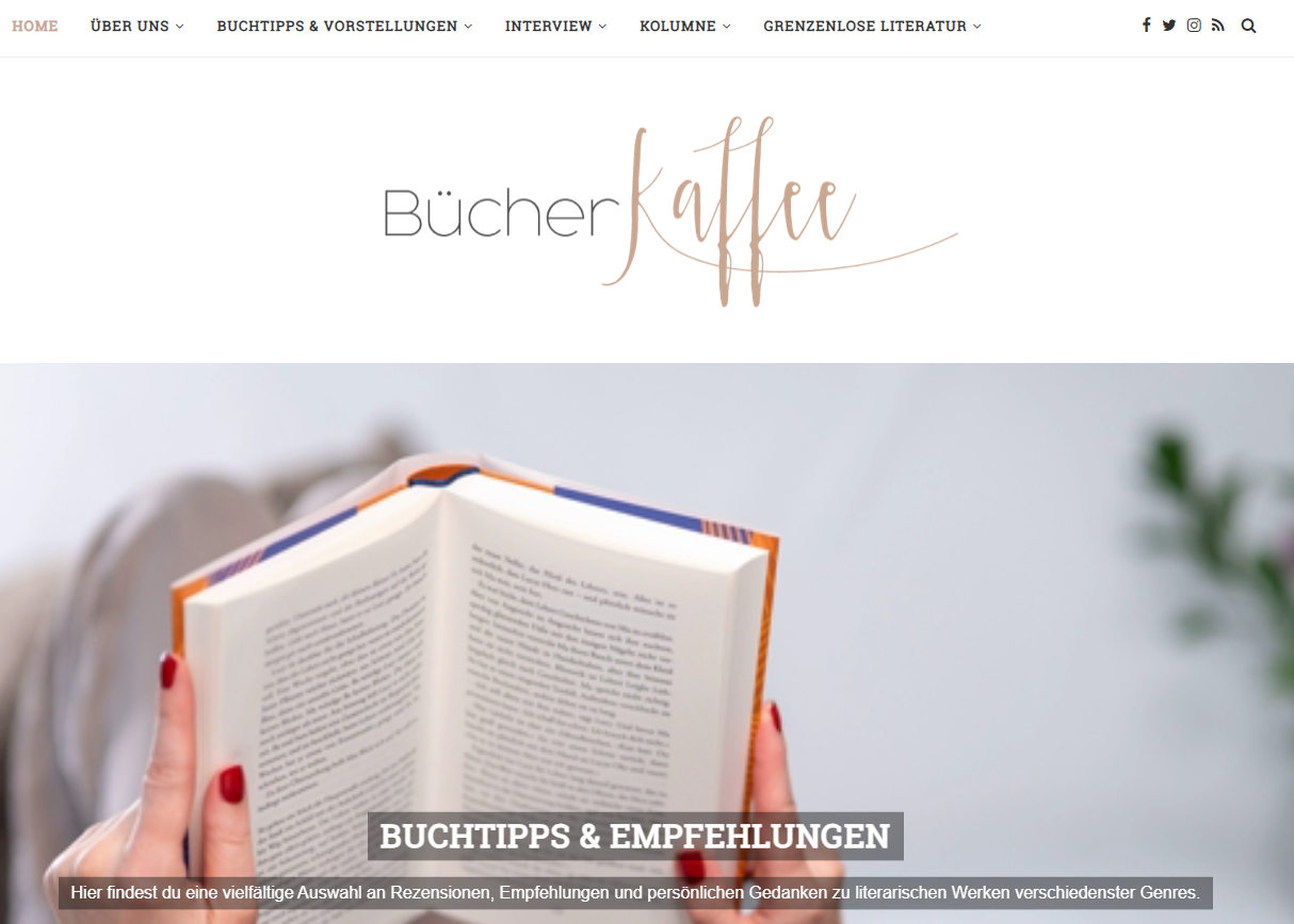 Screenshot vom Buecherkaffee Blog