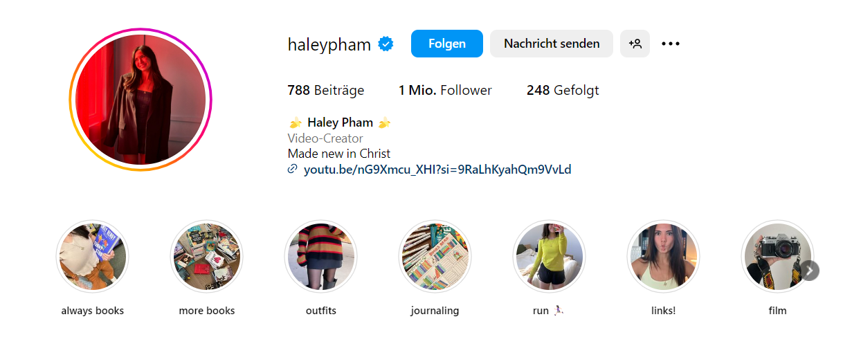 Haley Pham Instagram Account Screenshot