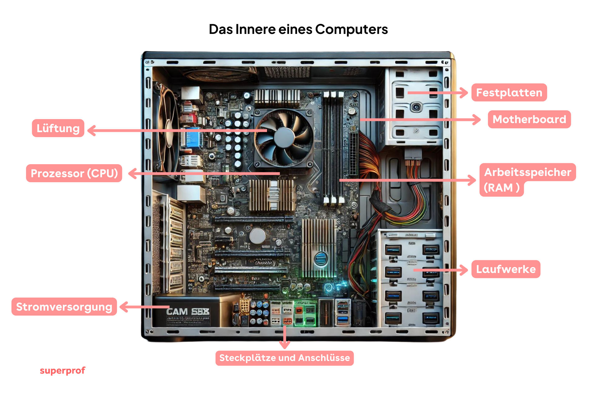 Teile Des Computers So Ist Ein PC Aufgebaut
