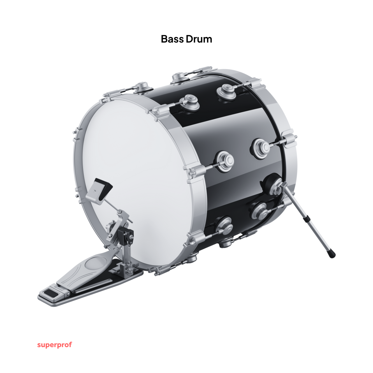 Eine Bass Drum mit Pedal
