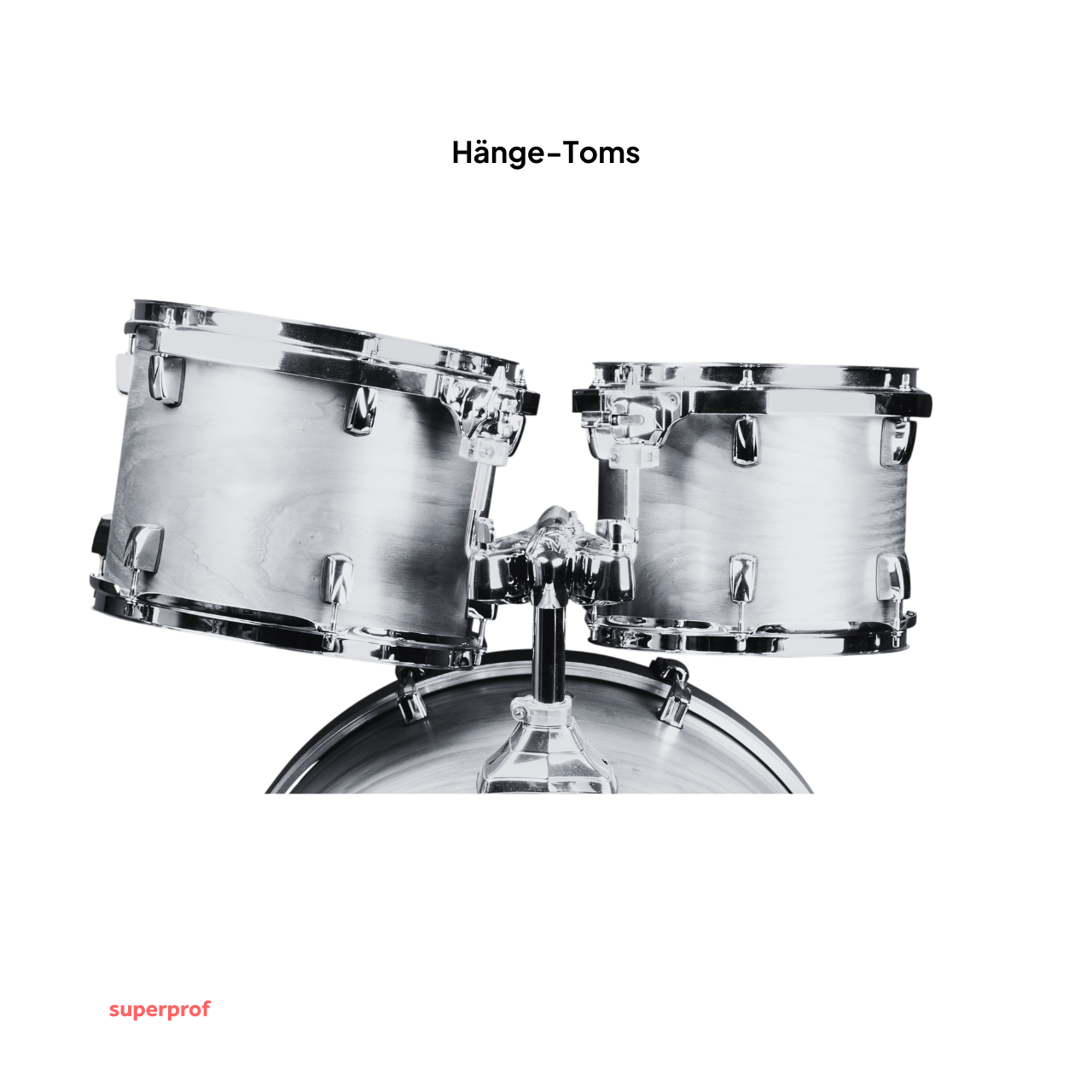 Zwei Hänge-Toms auf einer Bass Drum