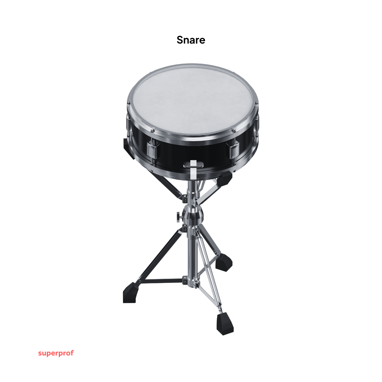 Eine Snare Drum auf einem Ständer