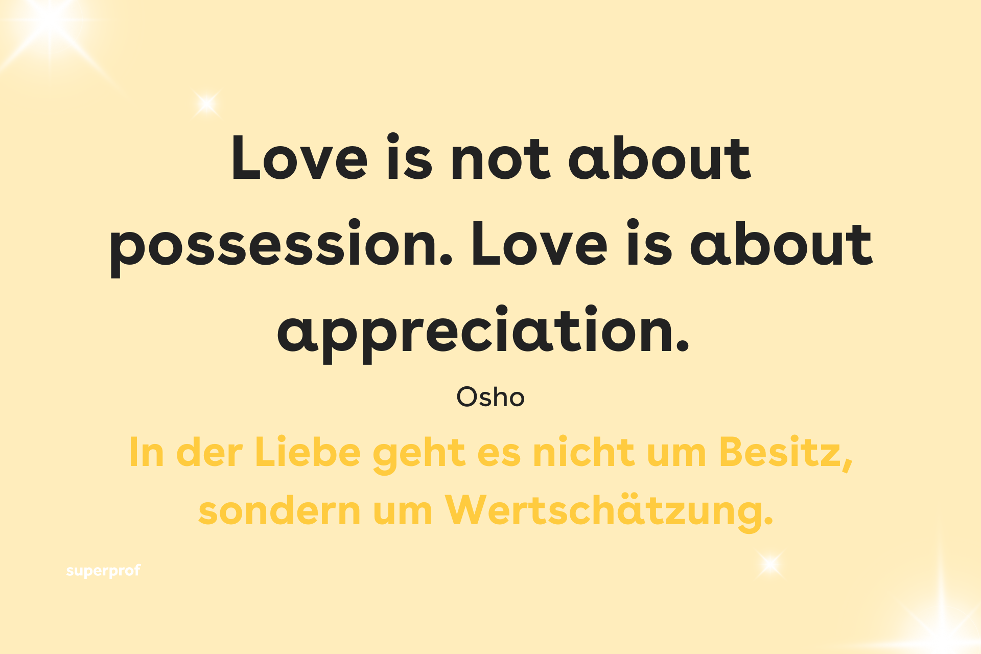 Love is not about possession -Zitat von Osho