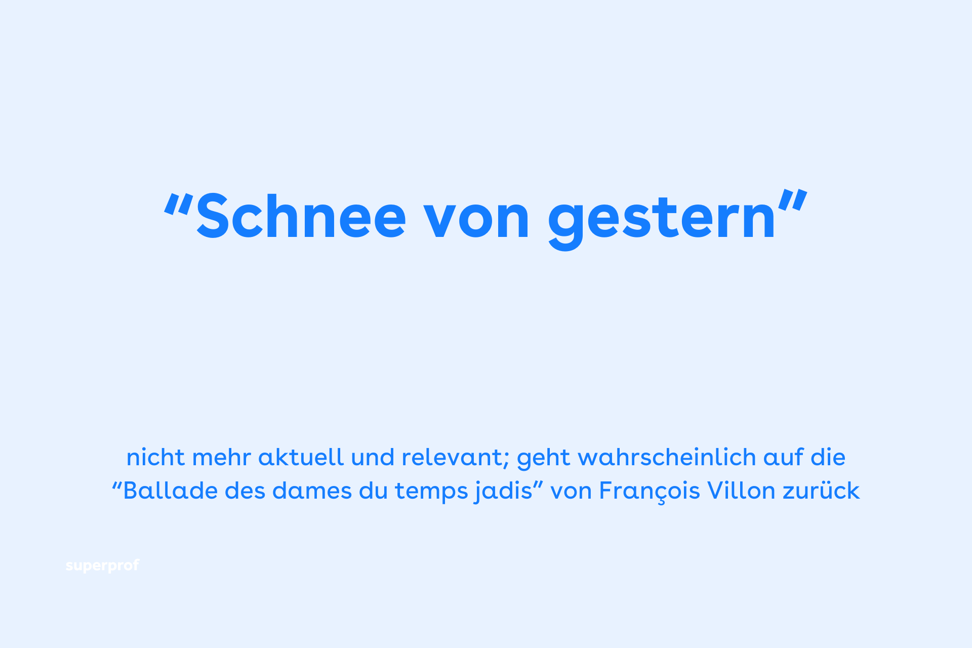 Schnee von gestern