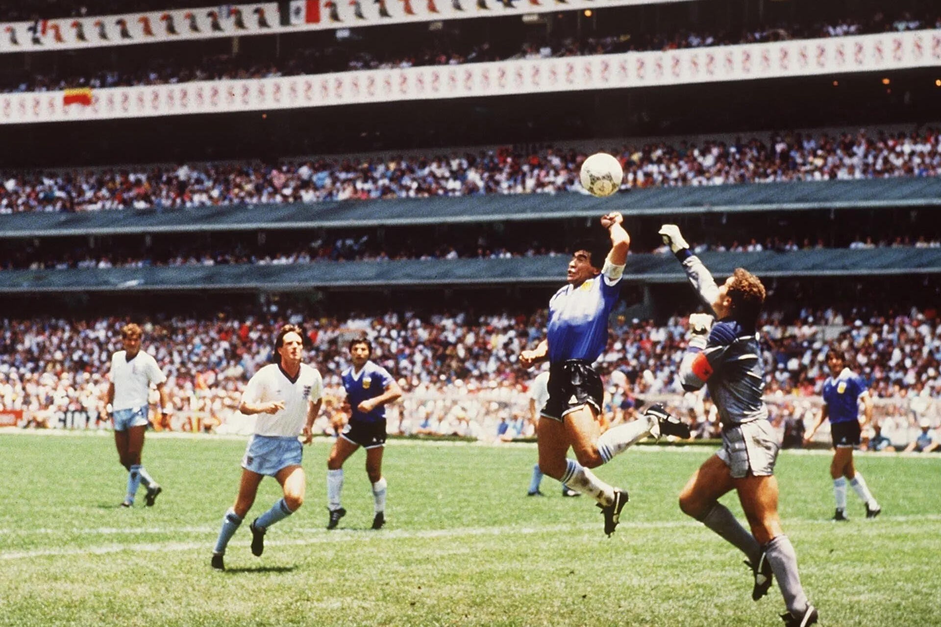 Maradonas „Hand Gottes“-Tor gegen England im Jahr 1986.