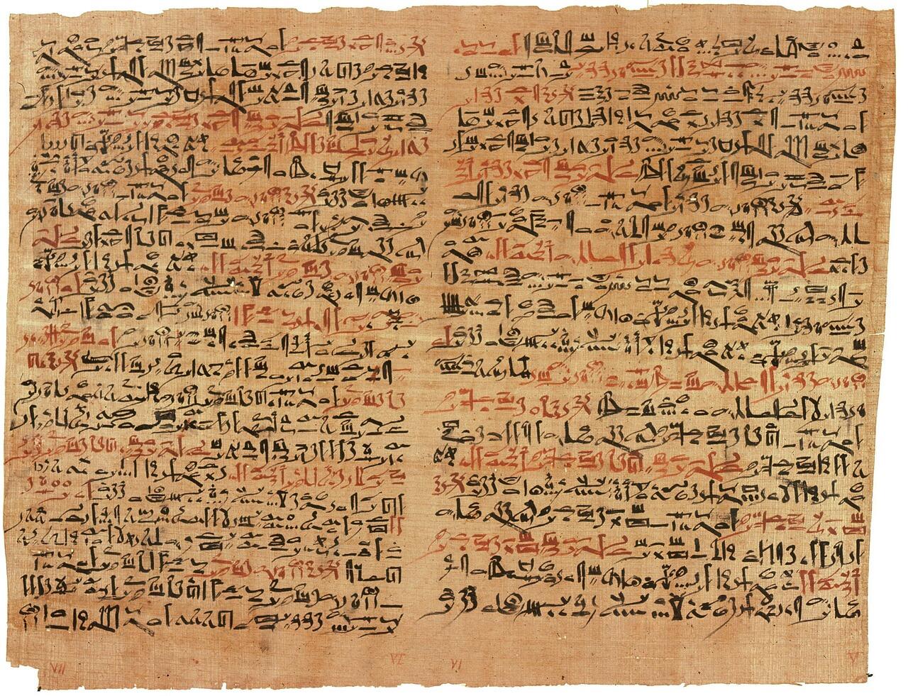 Hieroglyphen auf Papyrus