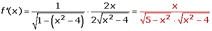 Explicaciones y ejemplos de derivada del arcocoseno - 6