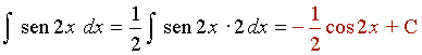 Explicaciones y ejemplos de integral del sen 2x - 2