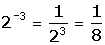 Explicaciones y ejemplos de potencias de exponente negativo - 2