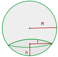 Explicaciones y ejemplos de volumen del casquete esférico - 1