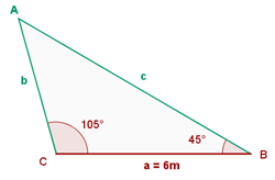Explicaciones y ejemplos de teorema o ley del seno, coseno y tangente - 3