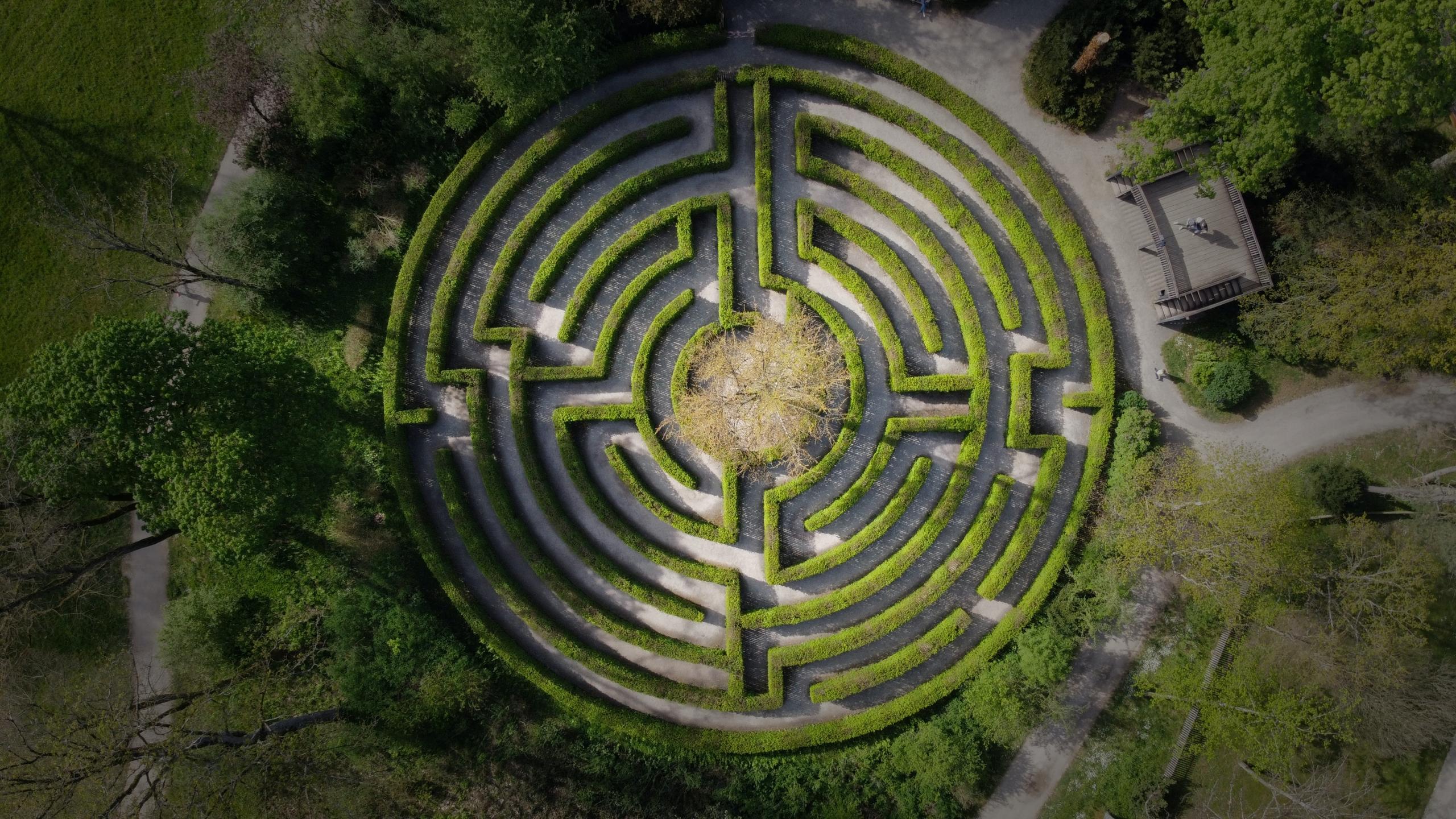 En labyrinth set ovenfra