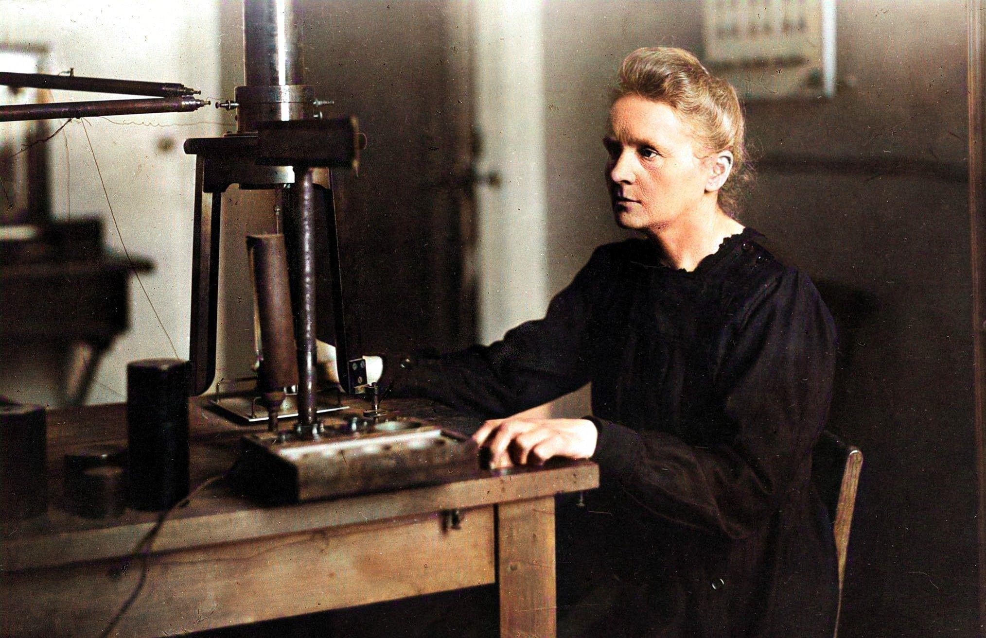 Marie Curie i hendes laboratorie