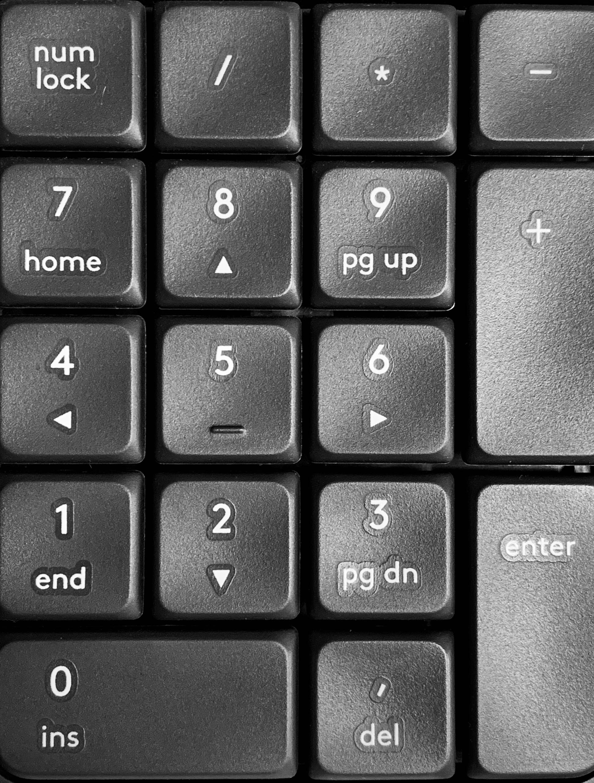 Closeup af et tastatur med tal
