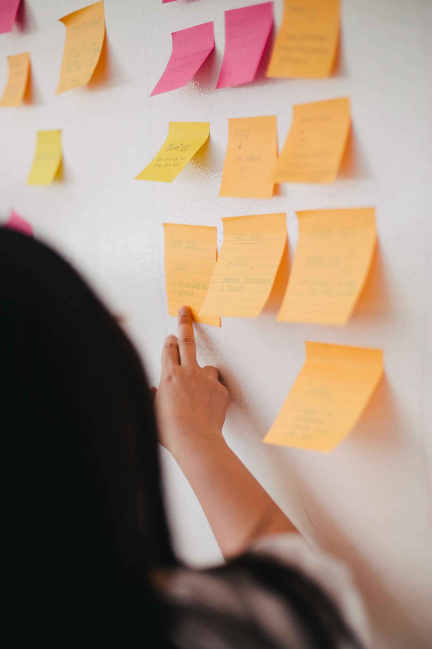 Mindmaps med post its er en af de bedste læringsmetoder når du skal læse op