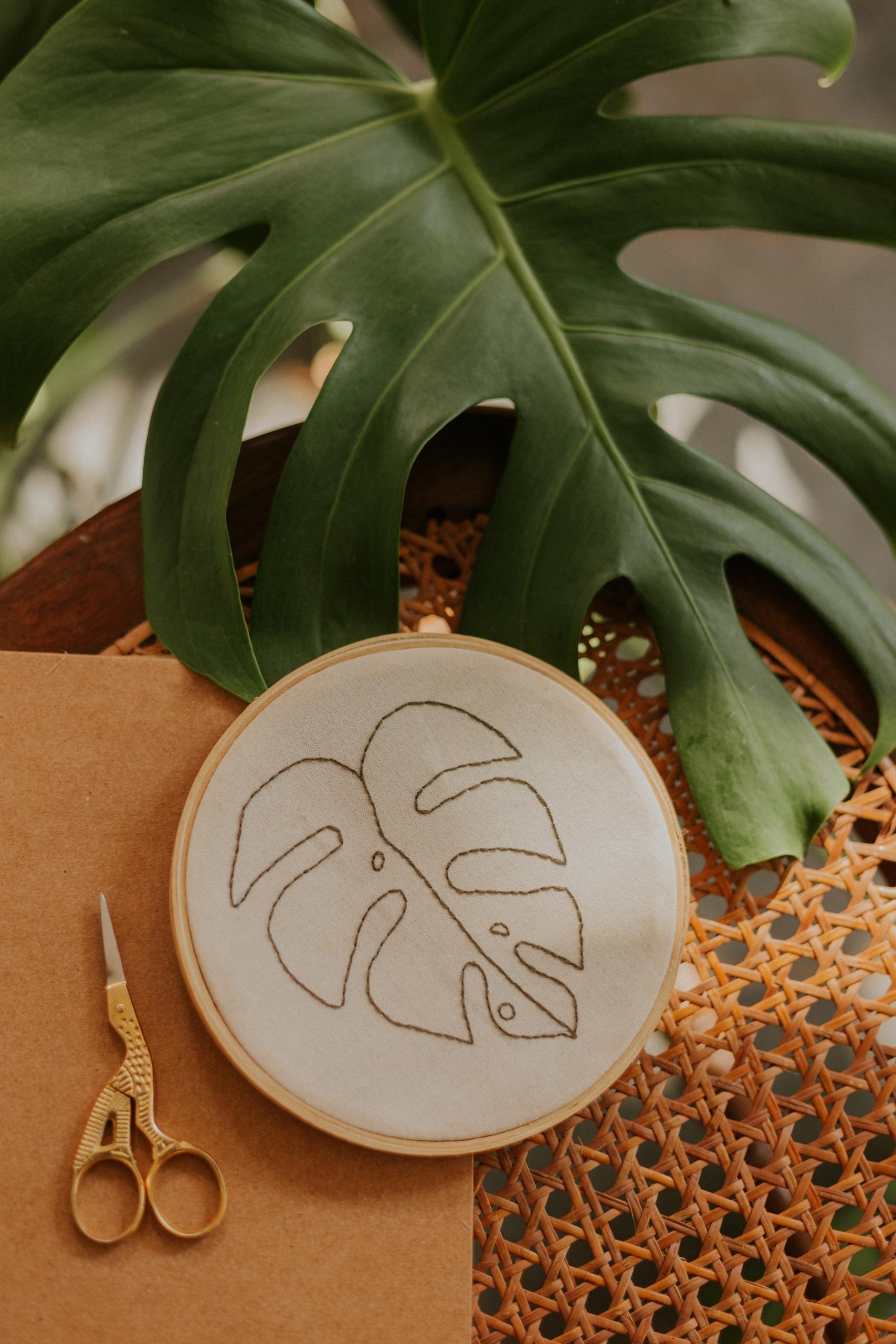 et broderi af et blad