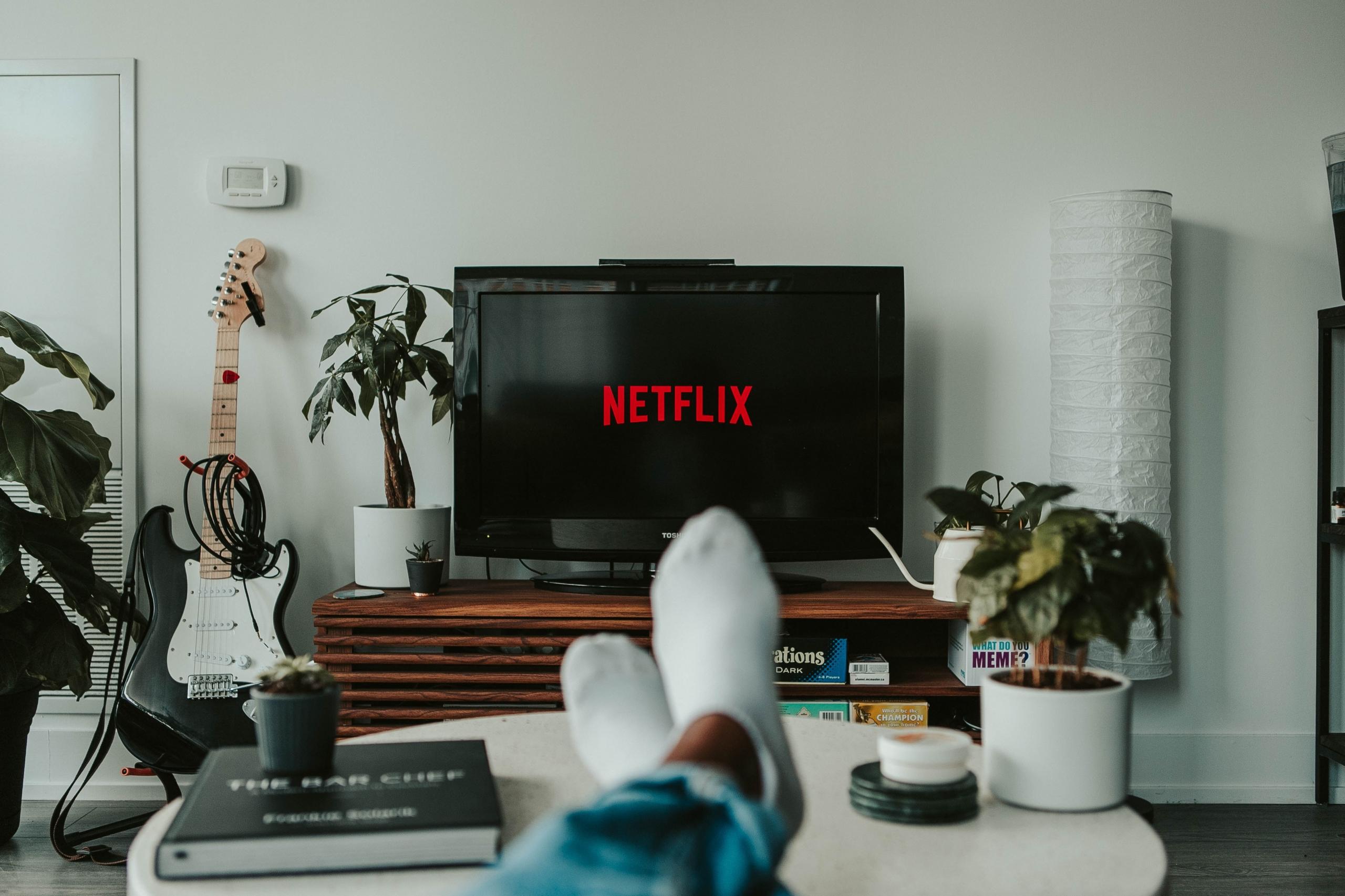 En skærm med Netflix