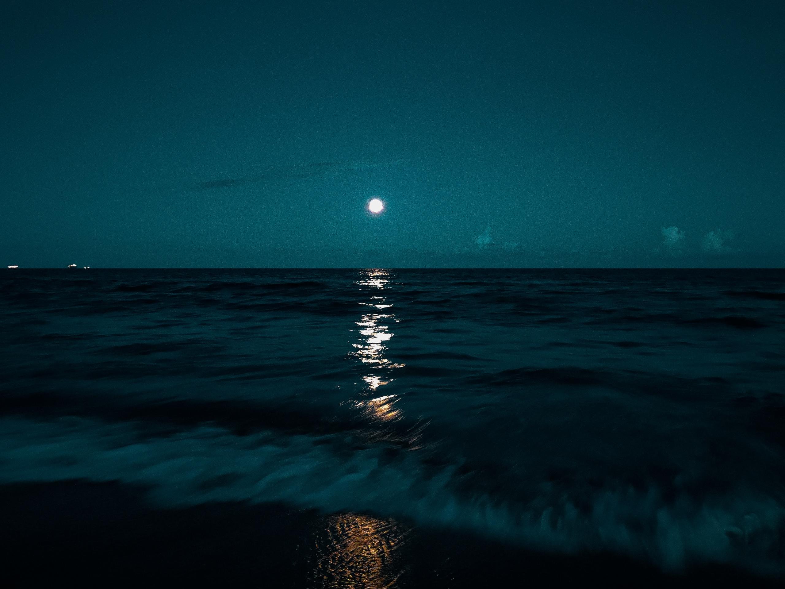 Måne på strand