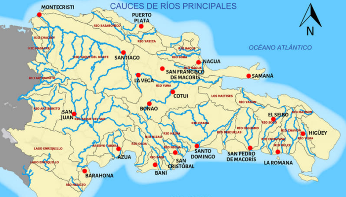 Mapa Rios Rd Los ríos más importantes de República Dominicana