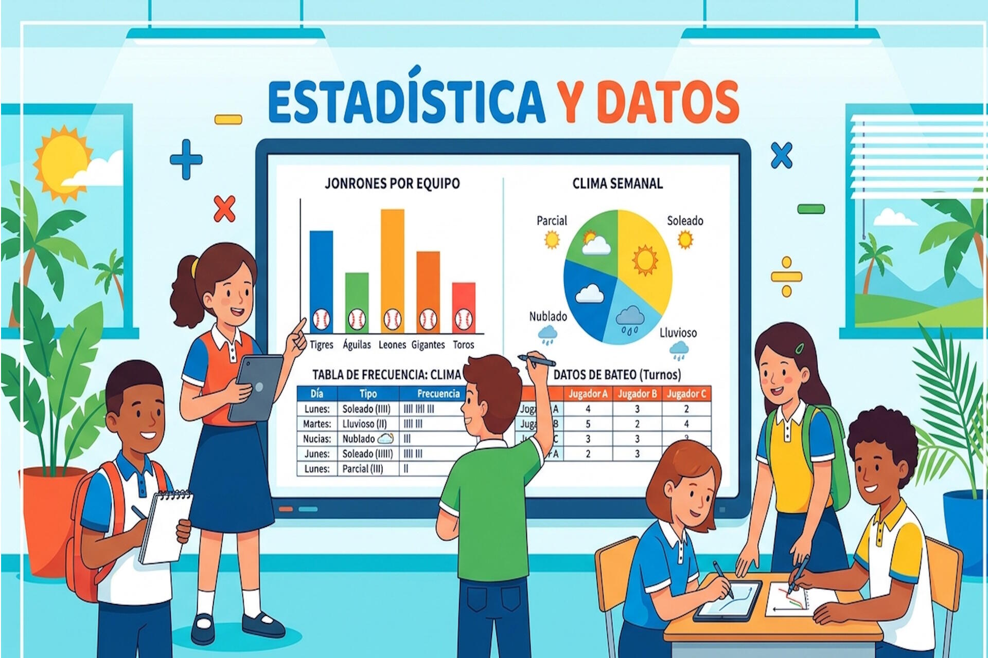 Ilustración educativa de figuras geométricas, polígonos, cálculo de perímetro, área y unidades de medida