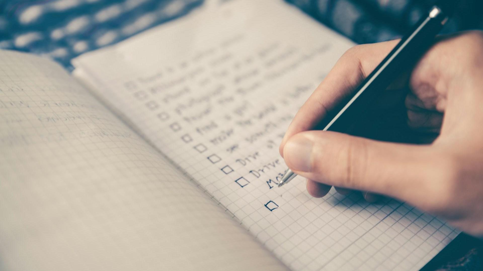 Notizblock mit einer To-do-Liste