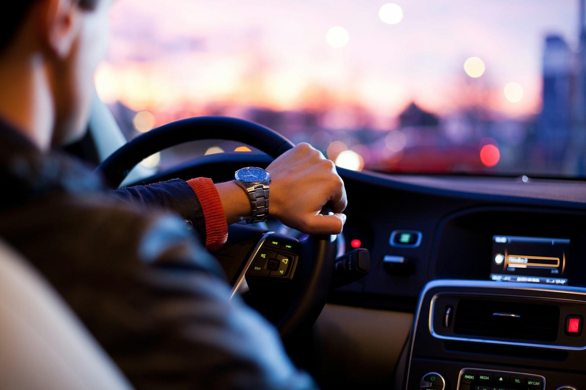 Autofahrt aus Cockpit-Ansicht